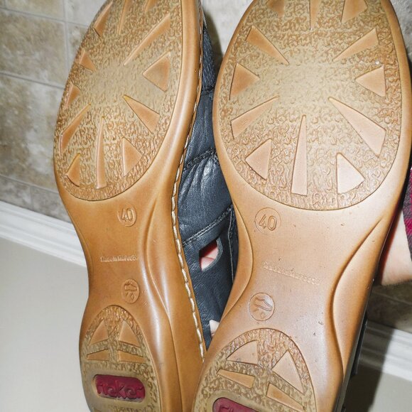 Rieker Shoes  Leather Flats Navy Comfort Antistress Loafers Sze 9 - Picture 7 of 8